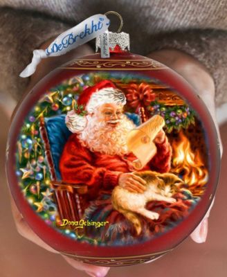 House Warming Santa Large Holiday Glass Collectible Ornaments D. Gelsinger