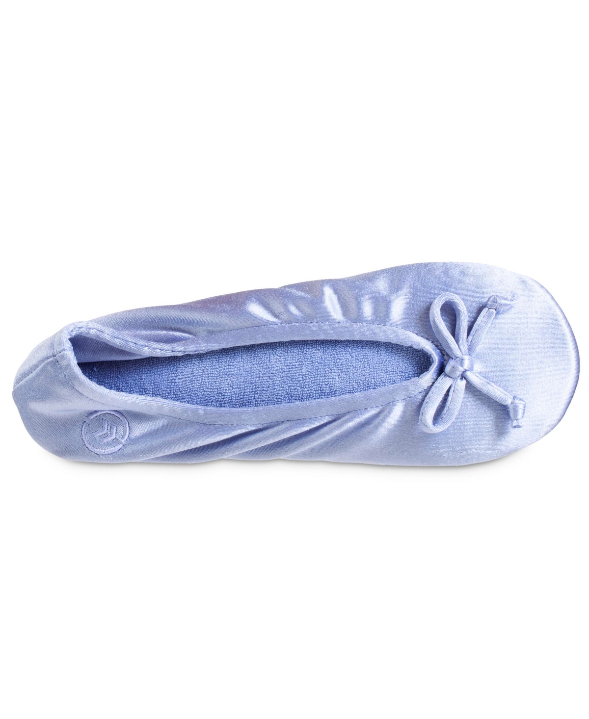Isotoner Signature Women's Satin Ballerina Slippers with Bow - Periwinkle