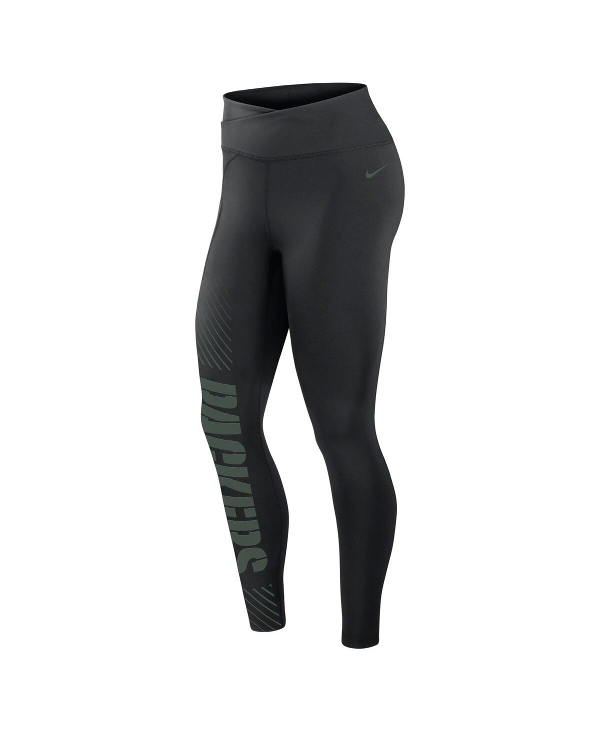 Nike Women's Dri-fit Yard Line (nfl Green Bay Packers) Leggings In Black