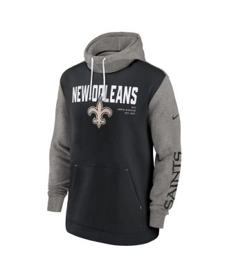 Men's Black New Orleans Saints Fashion Color Block Pullover Hoodie