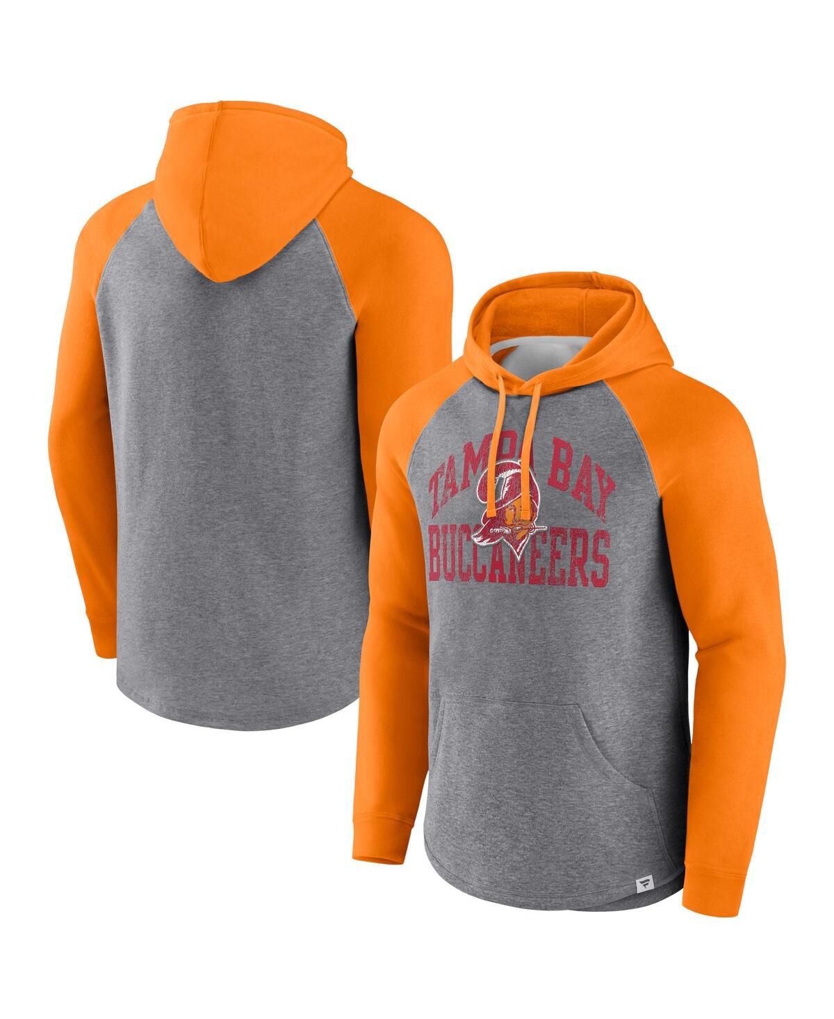 Fanatics Branded Heather Gray Tampa Bay Buccaneers Favorite Arch Raglan Pullover Hoodie In Heather Gray