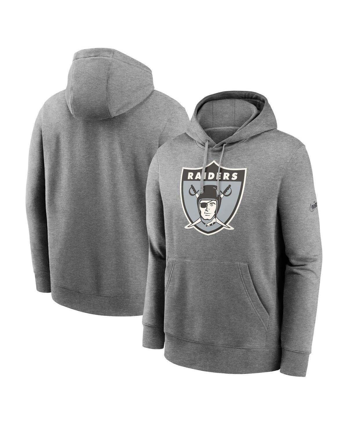 Men's NikeLas Vegas Raiders Big and Tall Rewind Club Fleece Pullover Hoodie - Heather Charcoal