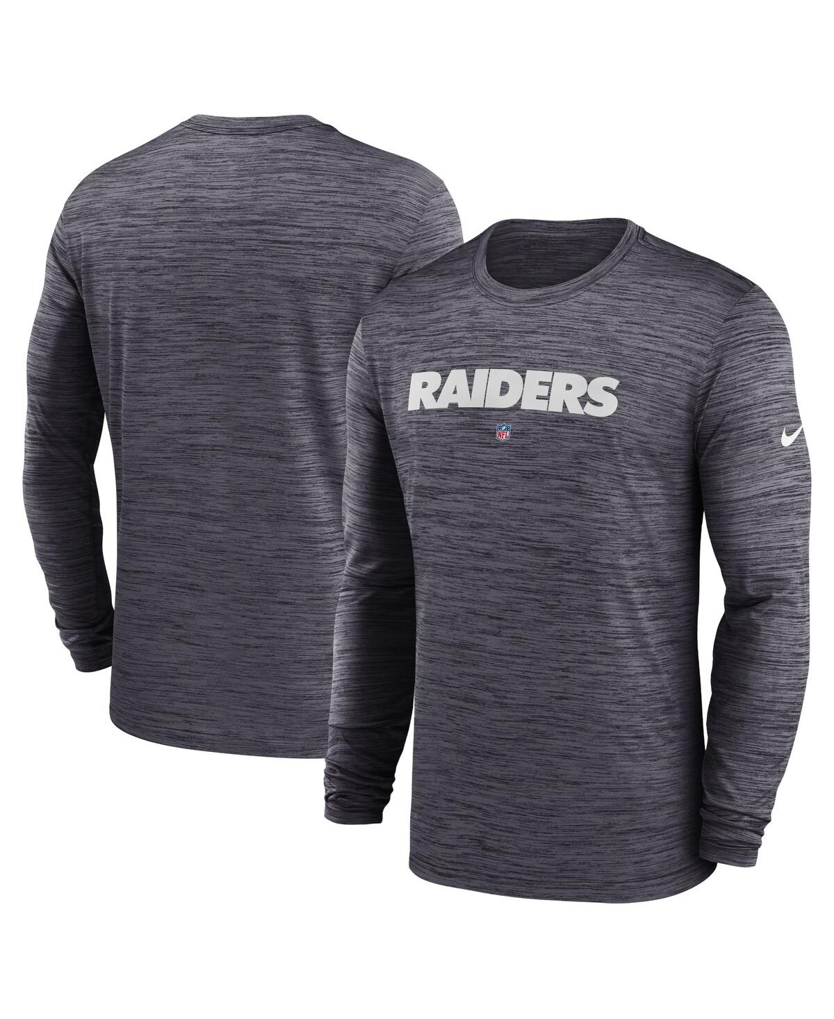 Nike Men's Dri-fit Sideline Velocity (nfl Las Vegas Raiders) Long-sleeve T-shirt In Black