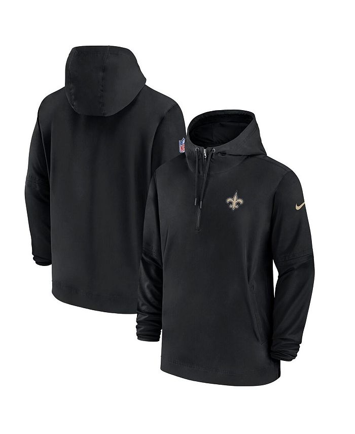 Nike Men s Black New Orleans Saints Sideline Quarter Zip Hoodie