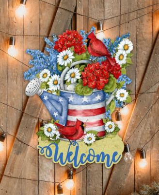 Holiday Wooden Door Decor Wall Decor American Watering Can S. Winget