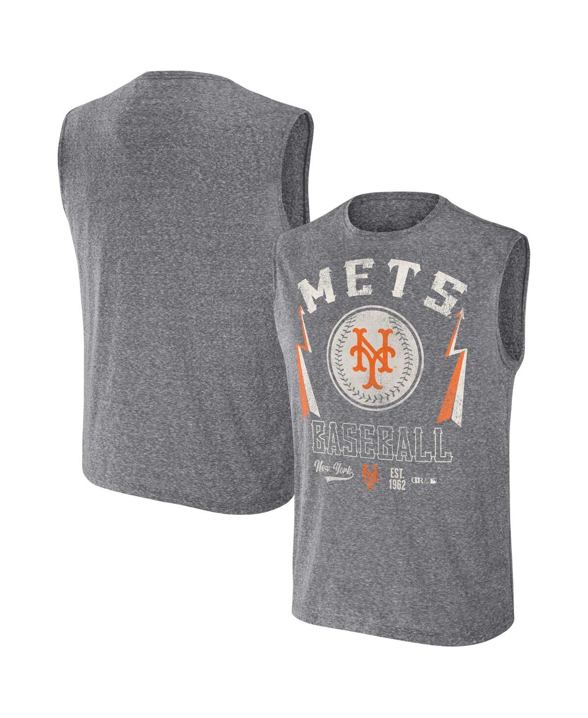 Fanatics Men's Darius Rucker Collection By  Charcoal New York Mets Muscle Tank Top