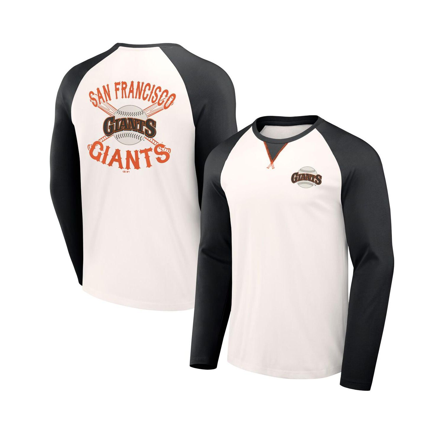 Men's Darius Rucker Collection by White, Black San Francisco Giants Team Color Raglan T-shirt