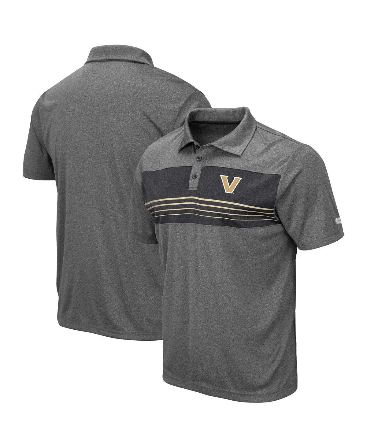 Shop Colosseum Men's  Heather Charcoal Vanderbilt Commodores Smithers Polo Shirt