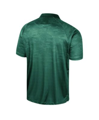 Men's Green Colorado State Rams Honeycomb Raglan Polo Shirt