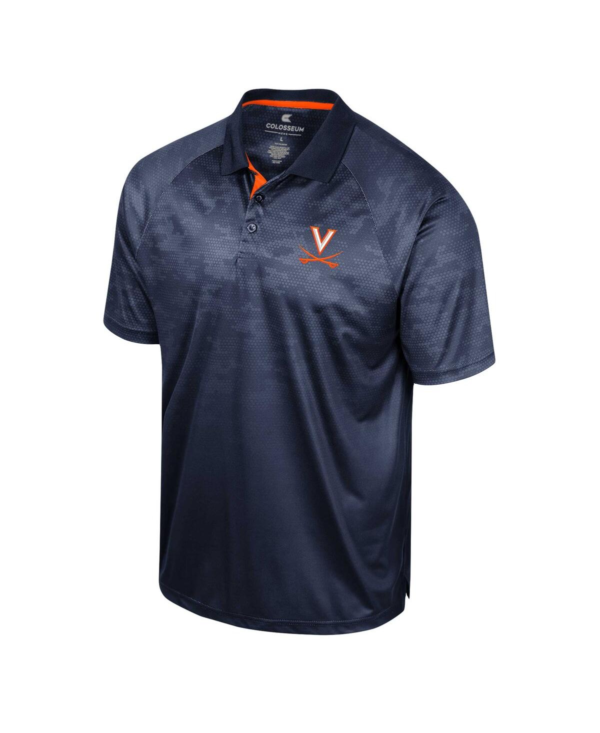 Shop Colosseum Men's  Navy Virginia Cavaliers Honeycomb Raglan Polo Shirt