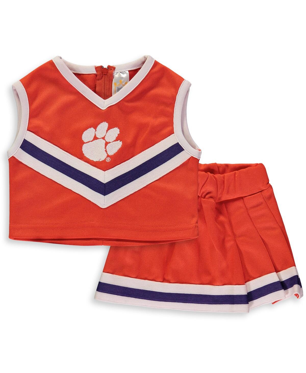 Shop Little King Apparel Girls Toddler Orange Clemson Tigers Two-piece Cheer Set