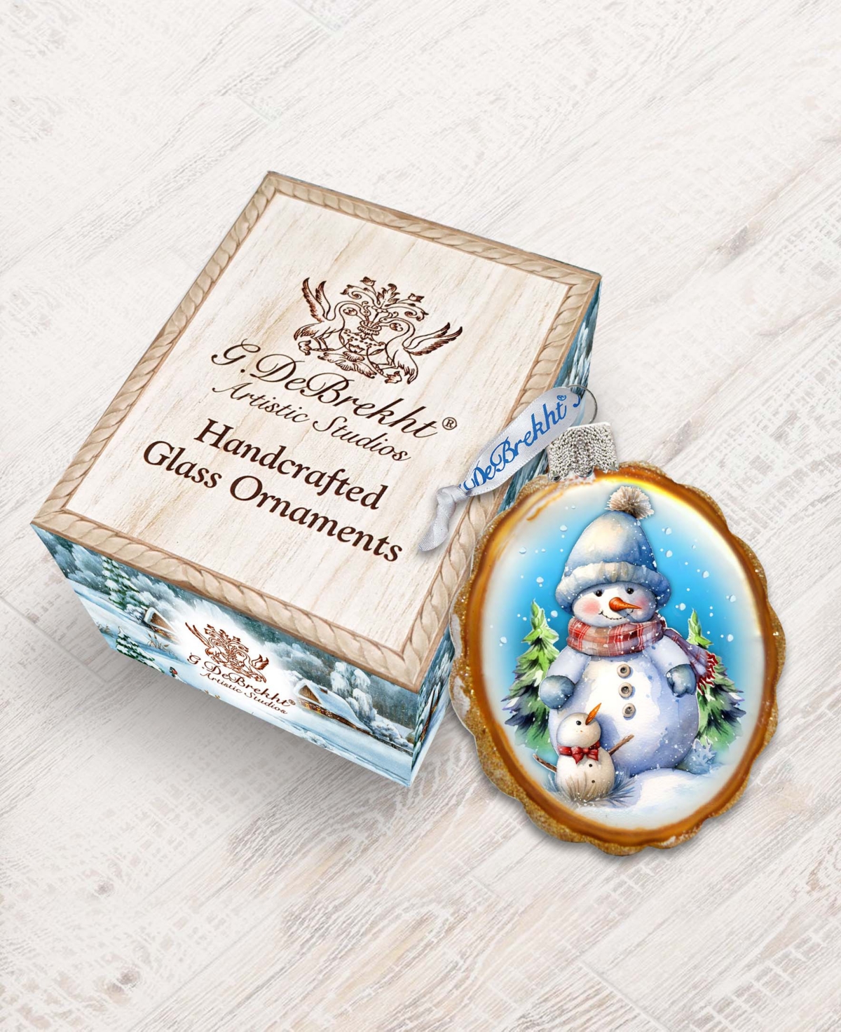 Designocracy Snowman's Family Keepsake Christmas Mercury Glass Ornaments G. Debrekht In Multi Color