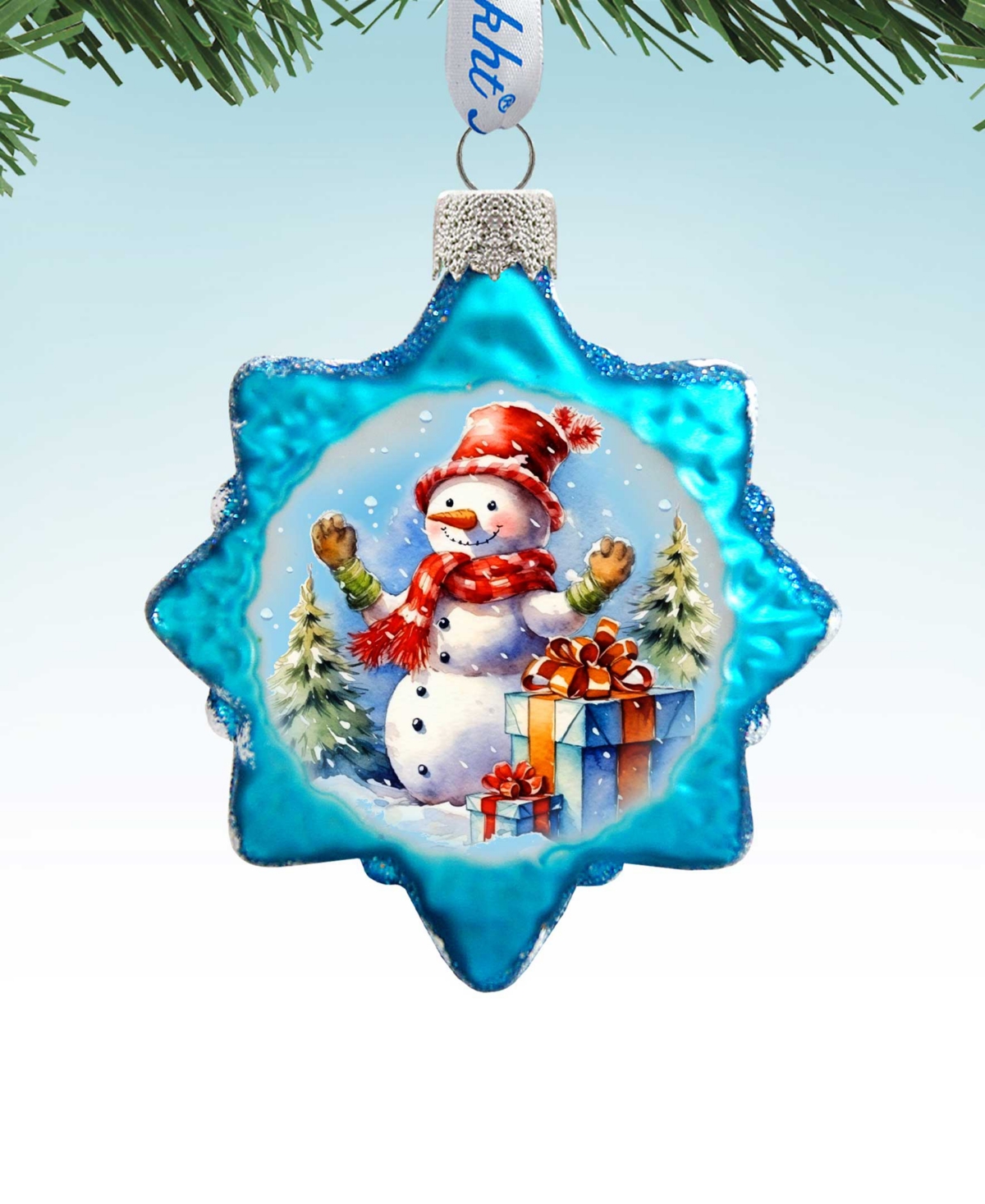 Designocracy Snowman Gift Keepsake Holiday Mercury Glass Ornaments G. Debrekht In Multi Color