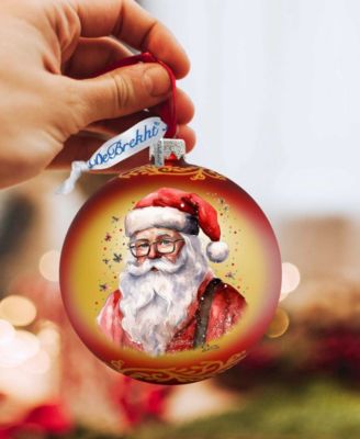 Jolly Santa Claus Ball Holiday Mercury Glass Ornaments G. DeBrekht