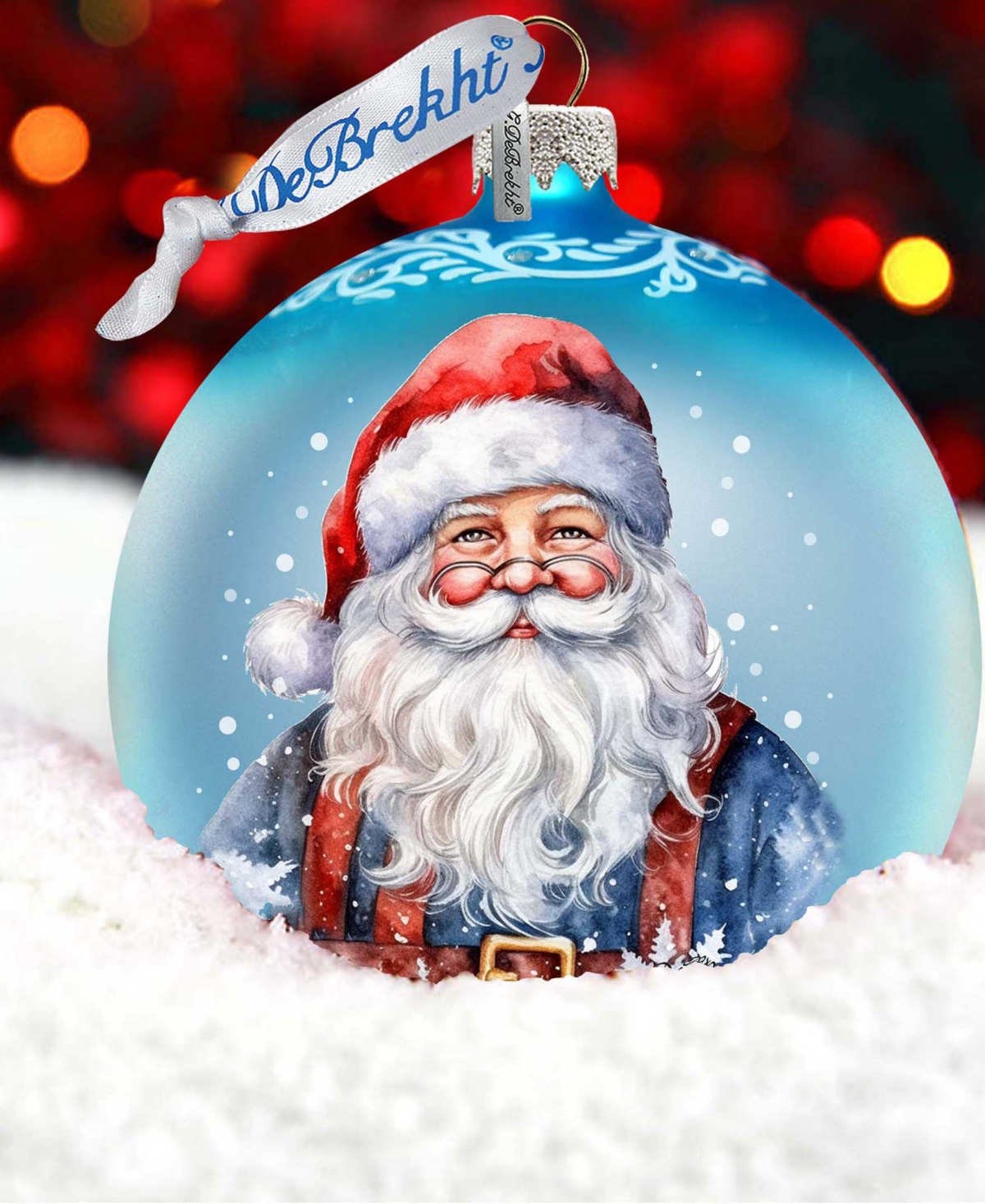 Designocracy Santa's Magical Presence Ball Christmas Mercury Glass Ornaments G. Debrekht In Multi Color