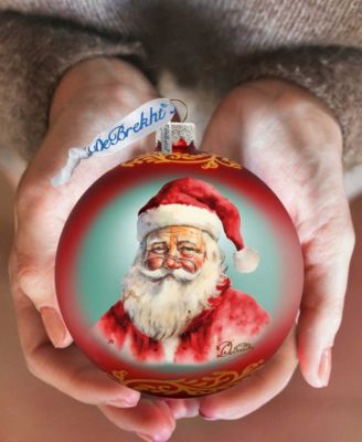 Captivating Smile of Santa Ball Mercury Christmas Glass Ornaments G. DeBrekht