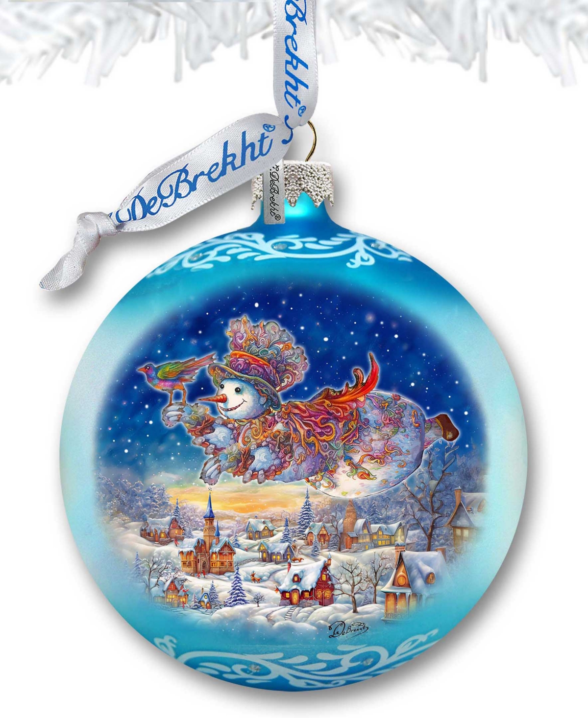 Shop Designocracy Winter Skies Adventure Ball Mercury Christmas Glass Ornaments G. Debrekht In Multi Color