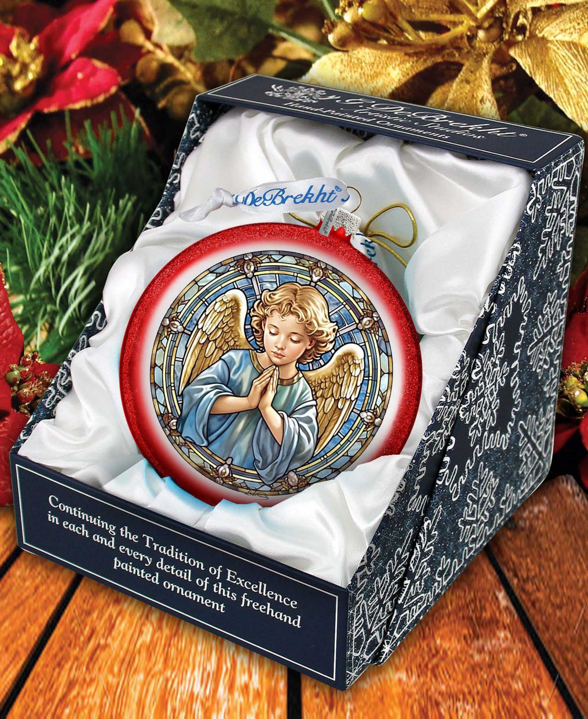 Shop Designocracy Little Angel Ball Christmas Mercury Glass Ornaments G. Debrekht In Multi Color