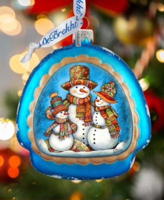 Snowman Family Rainbow Mercury Glass Christmas Ornaments G. DeBrekht