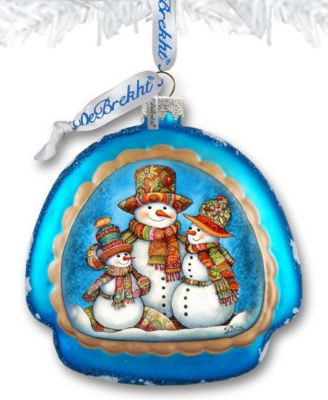 Snowman Family Rainbow Mercury Glass Christmas Ornaments G. DeBrekht