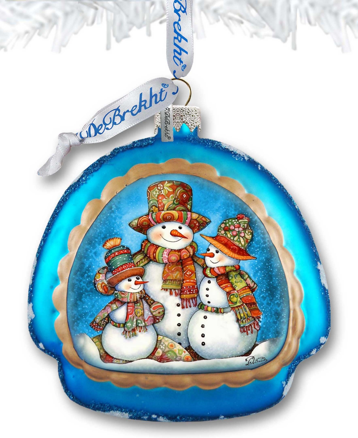 Designocracy Snowman Family Rainbow Mercury Glass Christmas Ornaments G. Debrekht In Multi Color