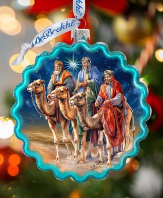 Three Kings Wreath Holiday Mercury Glass Ornaments G. DeBrekht
