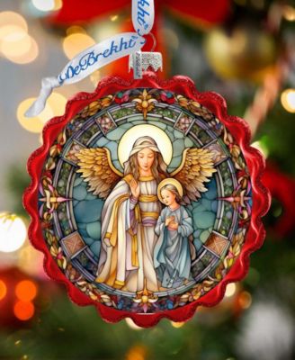 Guardian Angel Wreath Mercury Christmas Glass Ornaments G. DeBrekht