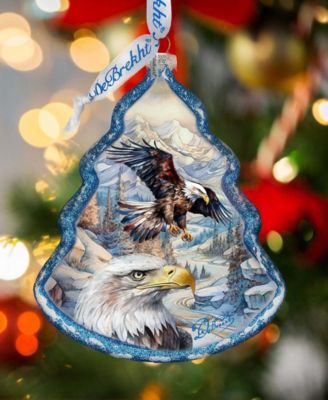 The Land of the Free-American Eagle Tree Glass Christmas Ornaments G. DeBrekht