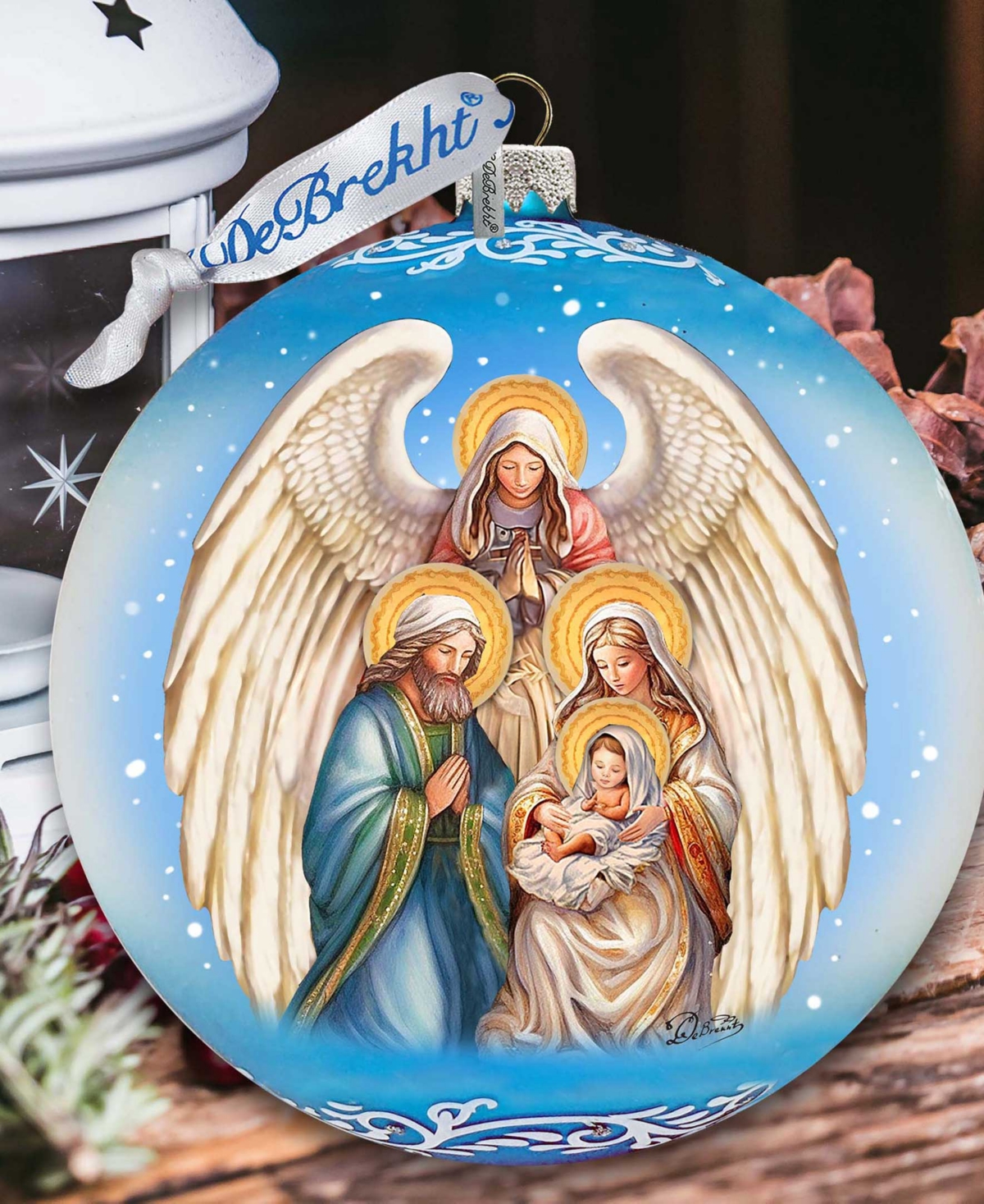 Designocracy Angel's Divine Presence Nativity Lg Christmas Collectible Ornaments G. Debrekht In Multi Color