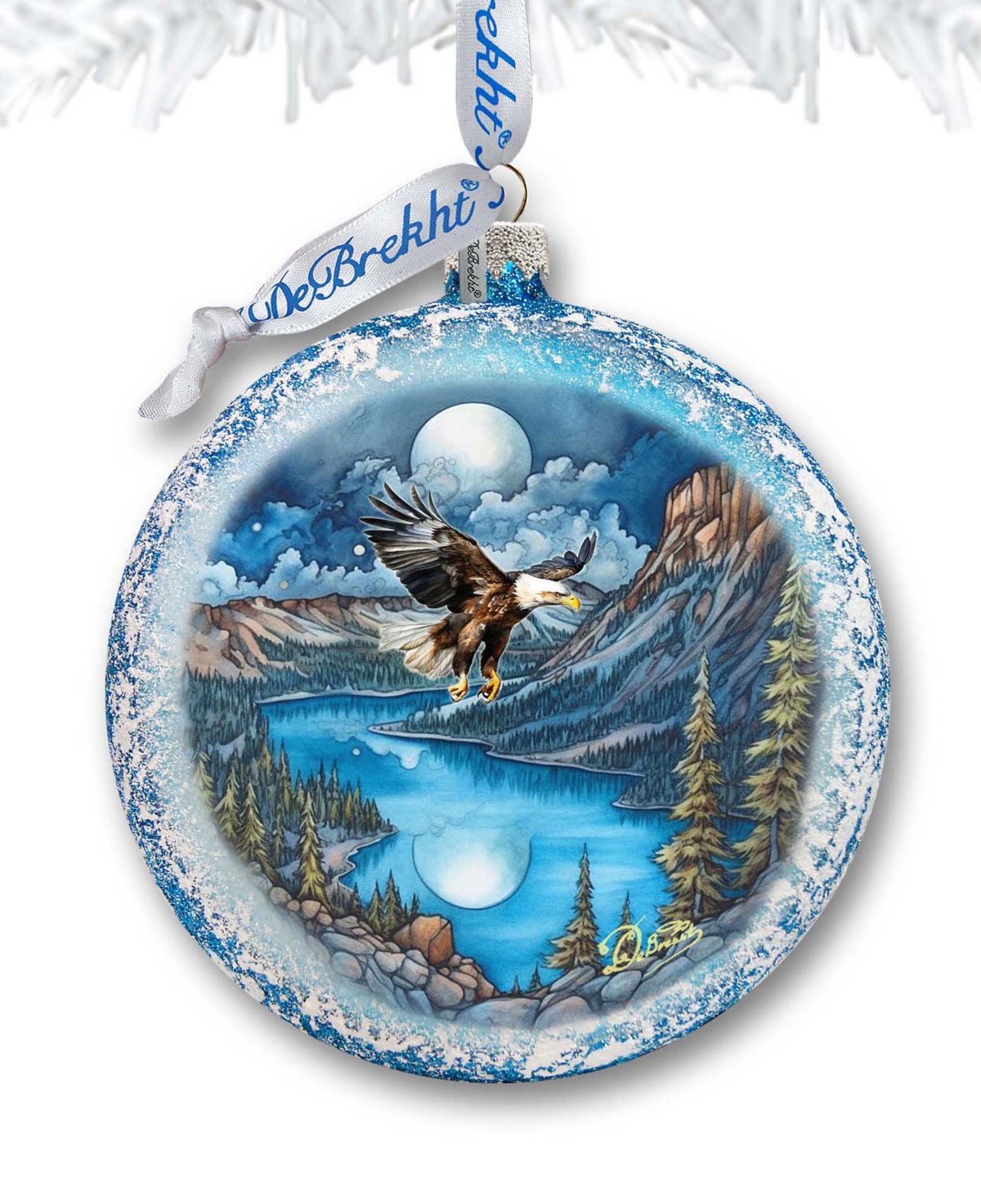 Designocracy Flying Eagle Mercury Glass Christmas Ornaments G. Debrekht In Multi Color