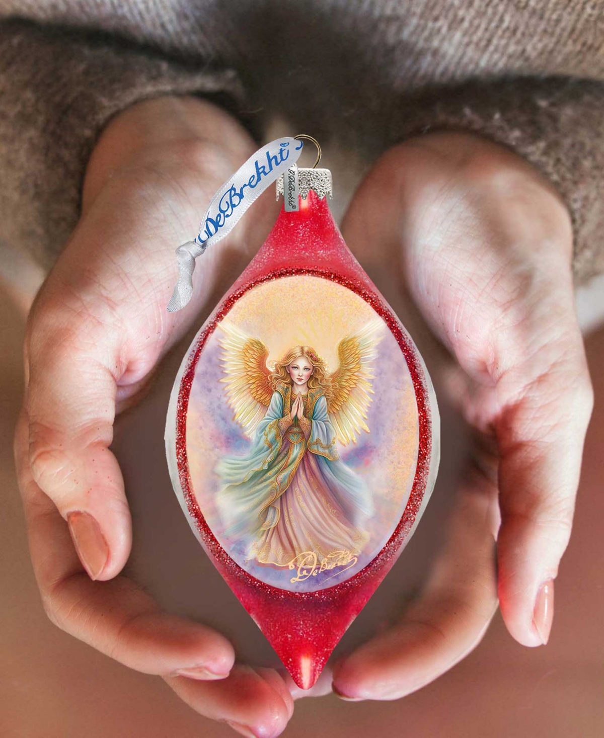 Designocracy Angel Drop Christmas Mercury Glass Ornaments G. Debrekht In Multi Color