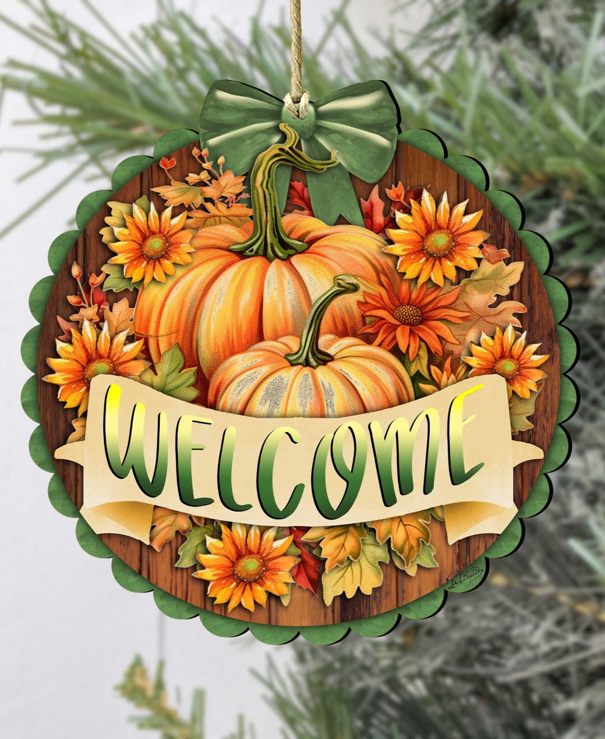 Designocracy Holiday Wooden Ornaments Welcome Home Decor G. Debrekht In Multi Color