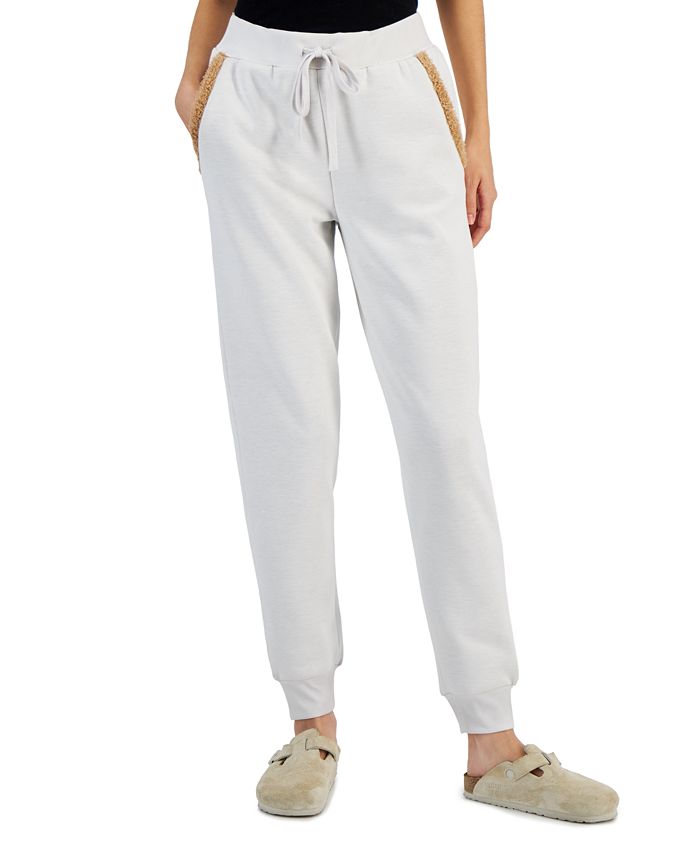 Crave Fame Juniors' Cozy Sherpa Lined Drawstring-Waist Joggers - Macy's