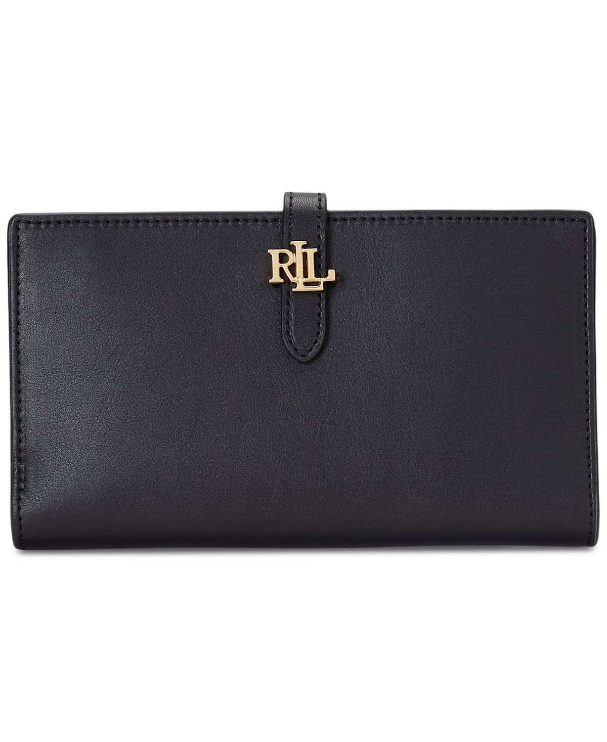 Lauren Ralph Lauren Logo Leather Bifold Wallet In Black