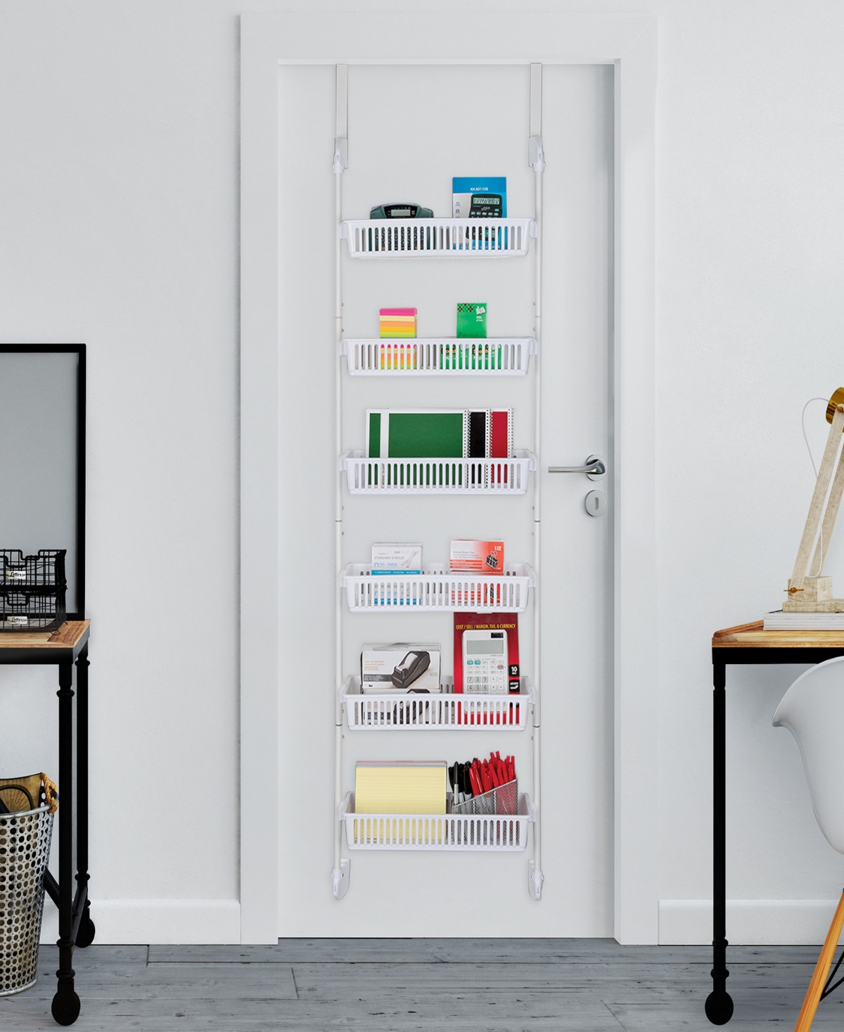 Shop Smart Design 6-tier Over The Door Pantry Organizer With 6 Full Baskets In White