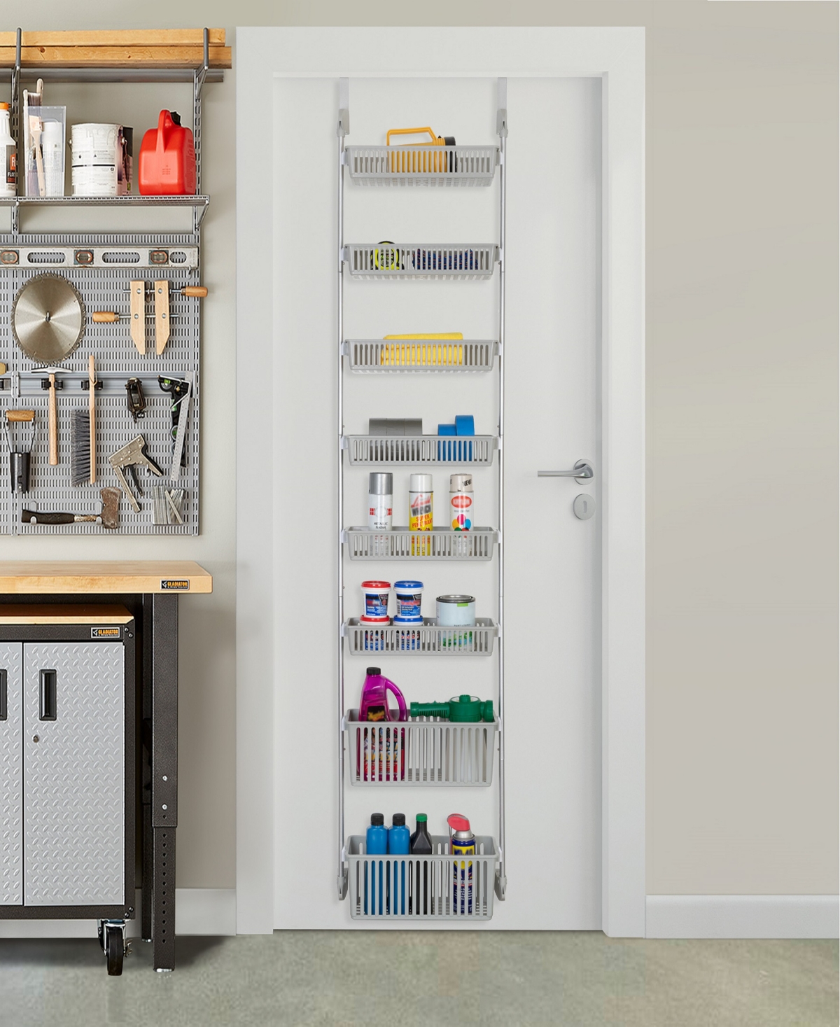 Shop Smart Design 8-tier Over-the-door Hanging Pantry Organizer In Cool Gray
