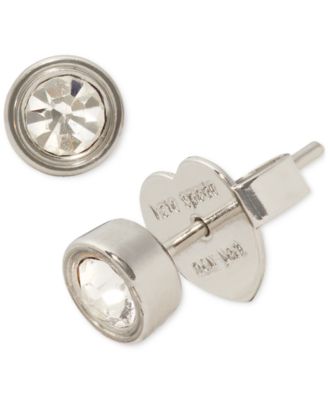 kate spade new york - Silver-Tone Crystal Stud Earrings