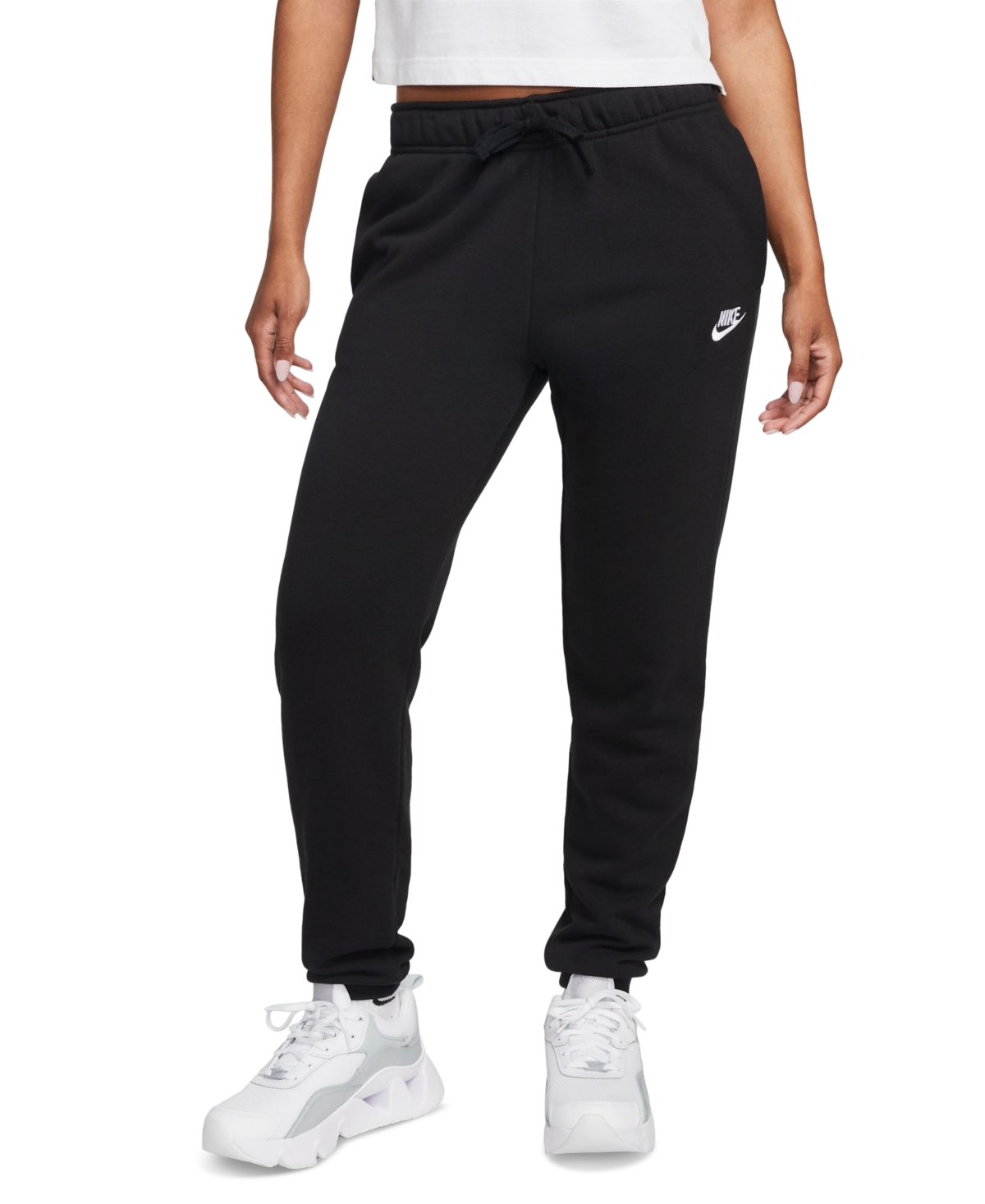 Nike Women's Sportswear Club Fleece Mid-rise Joggers In Black