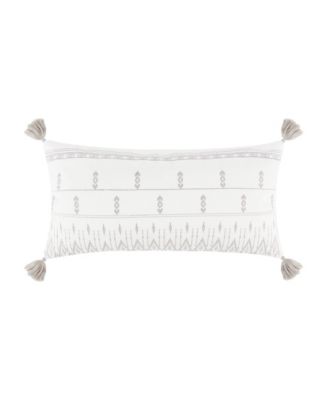 Tamiya Tassel Embroidered Decorative Pillow, 12" x 24"