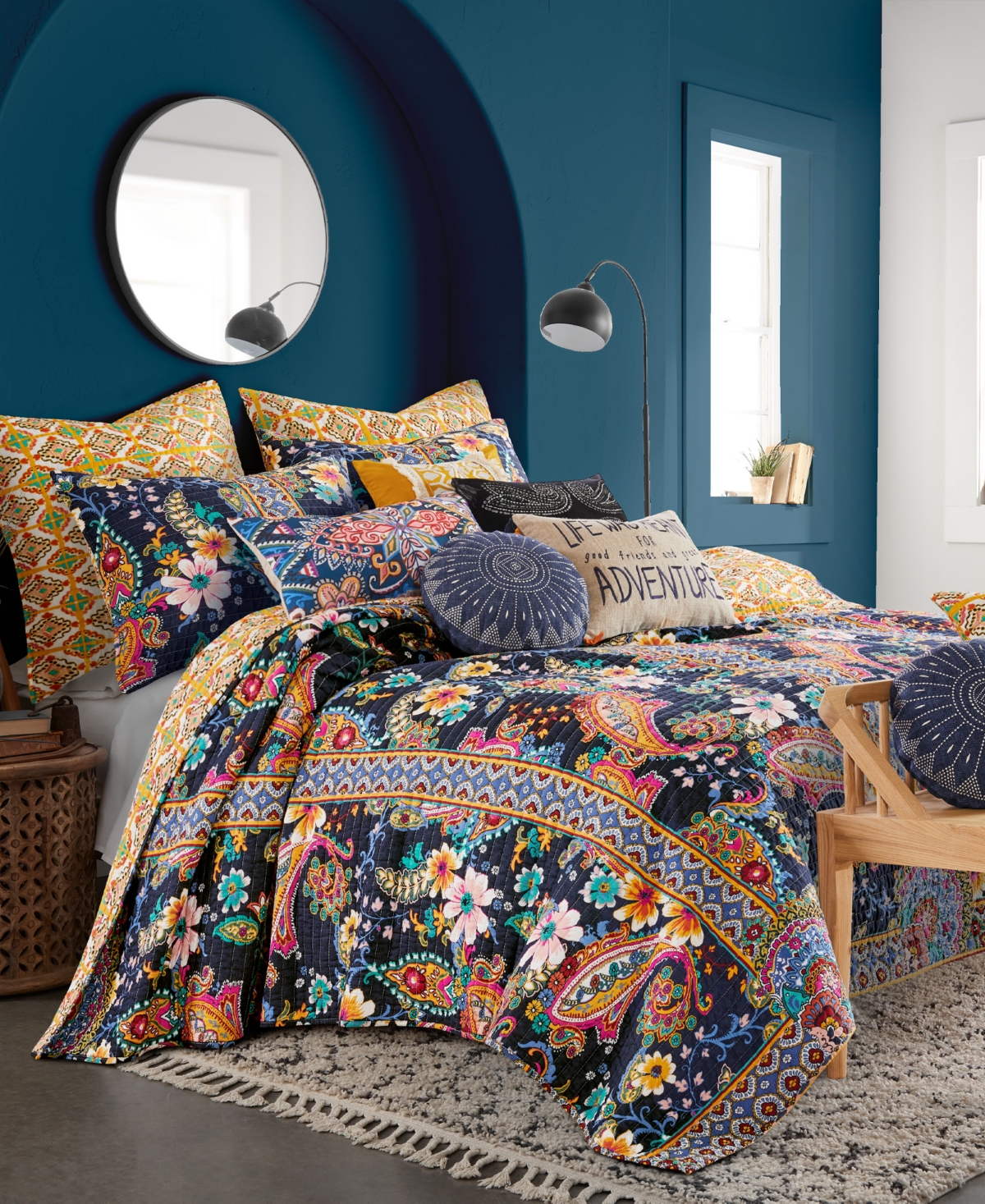 Levtex Bertelli Paisley Reversible 2-pc. Quilt Set, Twin/twin Xl In Navy