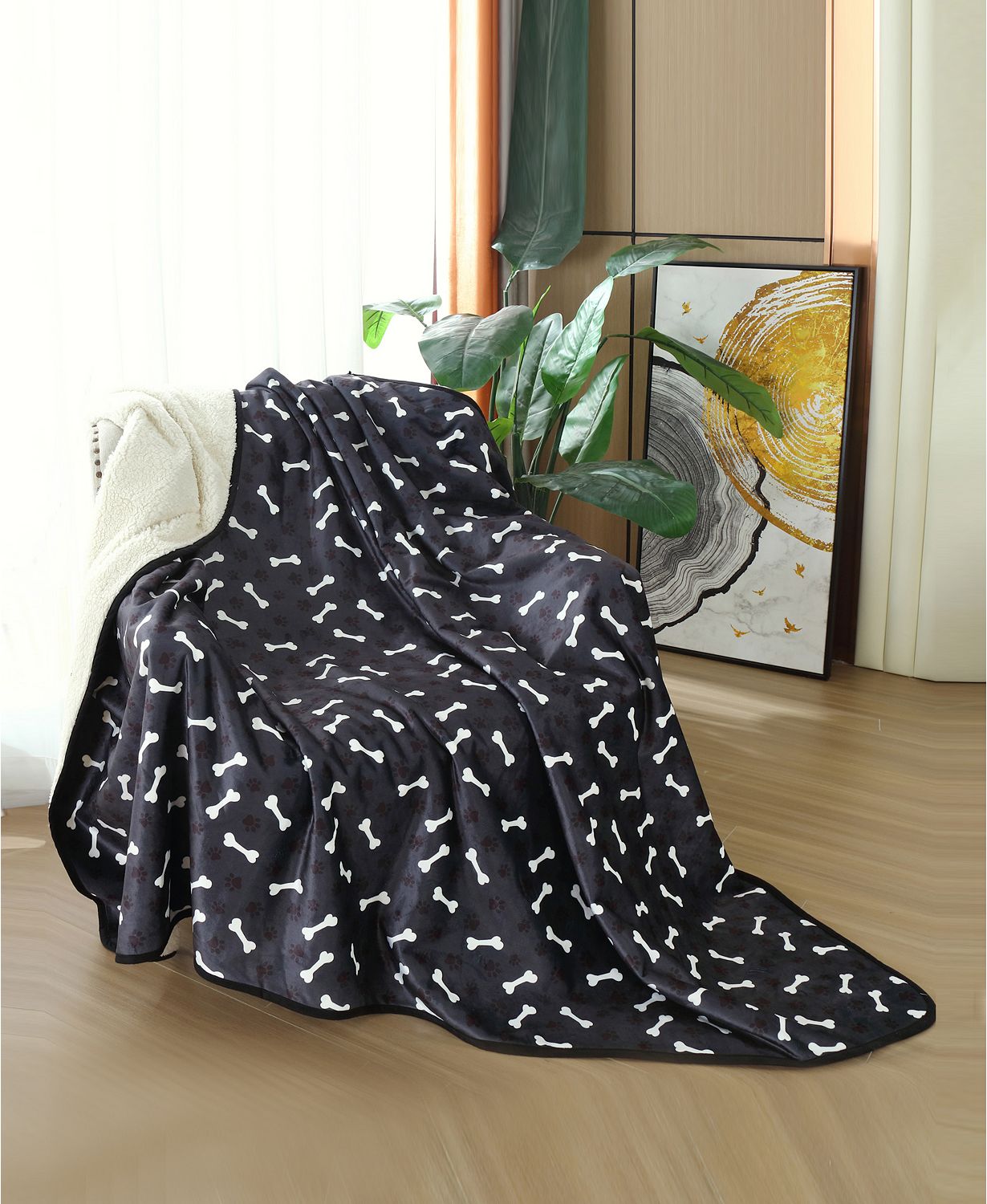 Advanced Water Resistant Pets Print Comfort Throw, 50" x 80"