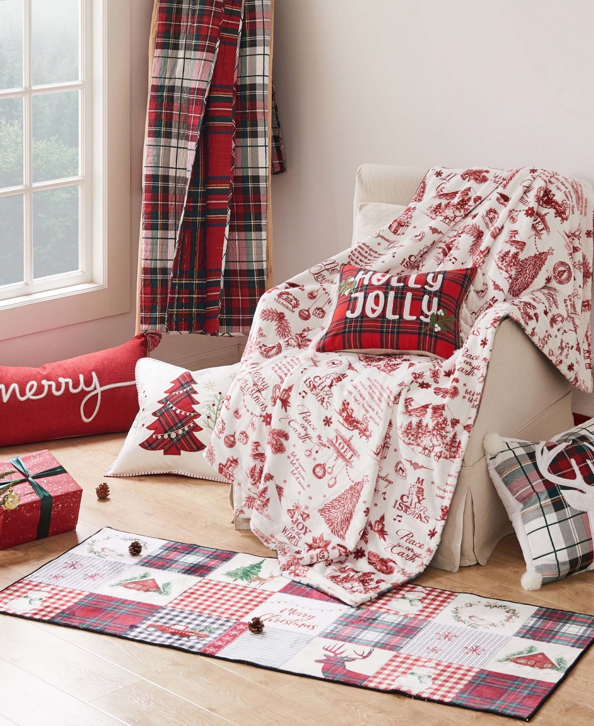 Levtex Spencer Red Plaid Reversible Quilted Throw, 60" X 50" In Multi