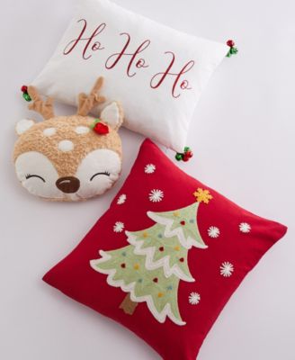 Comet & Cupid Tree Embroidered Decorative Pillow, 18" x 18"