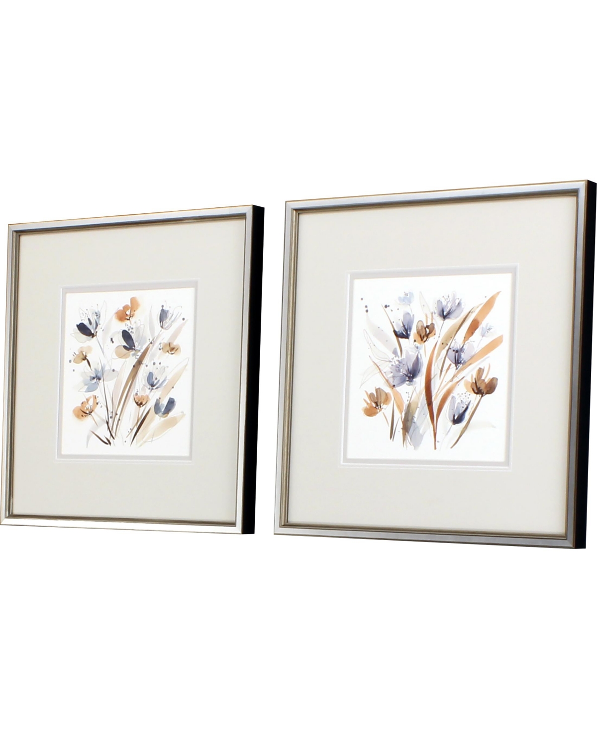 Shop Paragon Picture Gallery Coastal Blooms Framed Art, Set Of 2 In Blue