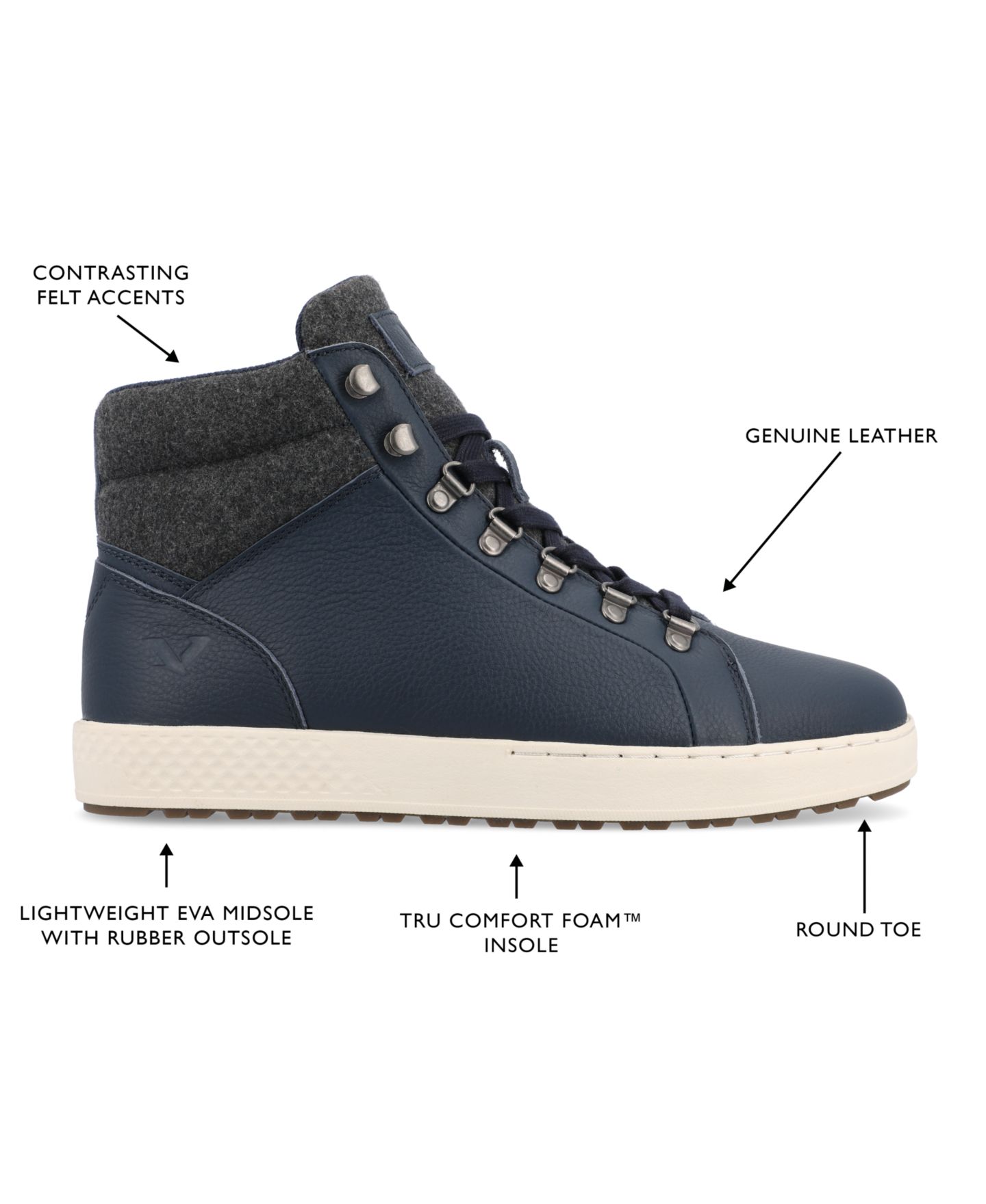Мужские кроссовки Territory Ruckus Tru Comfort Foam High Top, цвет: Синий — фото 7