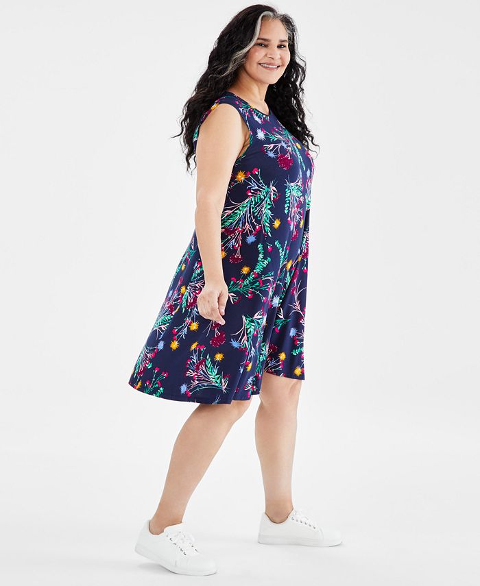 Style & Co Plus Size Floral Sleeveless Flip Flop Dress, Created for ...