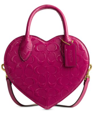 ショッパー付 coach Heart Bag In Signature Leather COACH Signature Patent Leather Heart Bag - Macy's