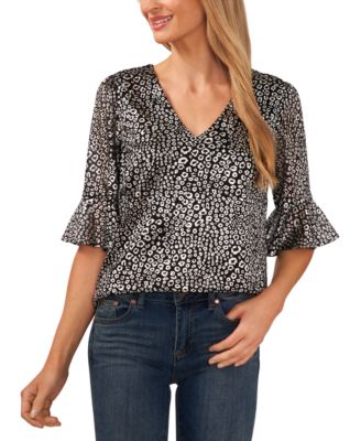 Cece leopard print off the shoulder ruffle blouse on sale