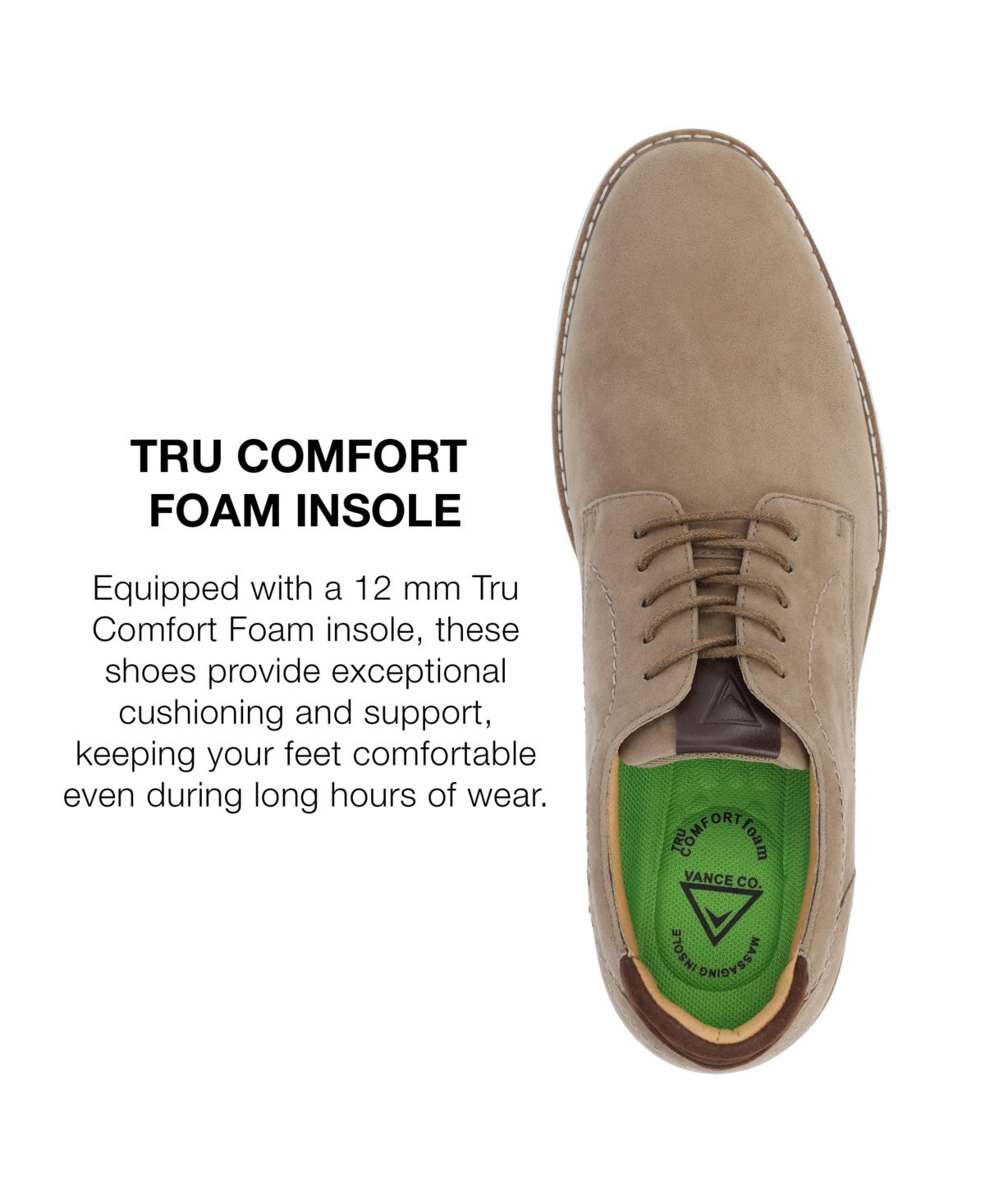 Vance Co. Men's Rutger Tru Comfort Foam Plain Toe Hybrid Dress Shoes