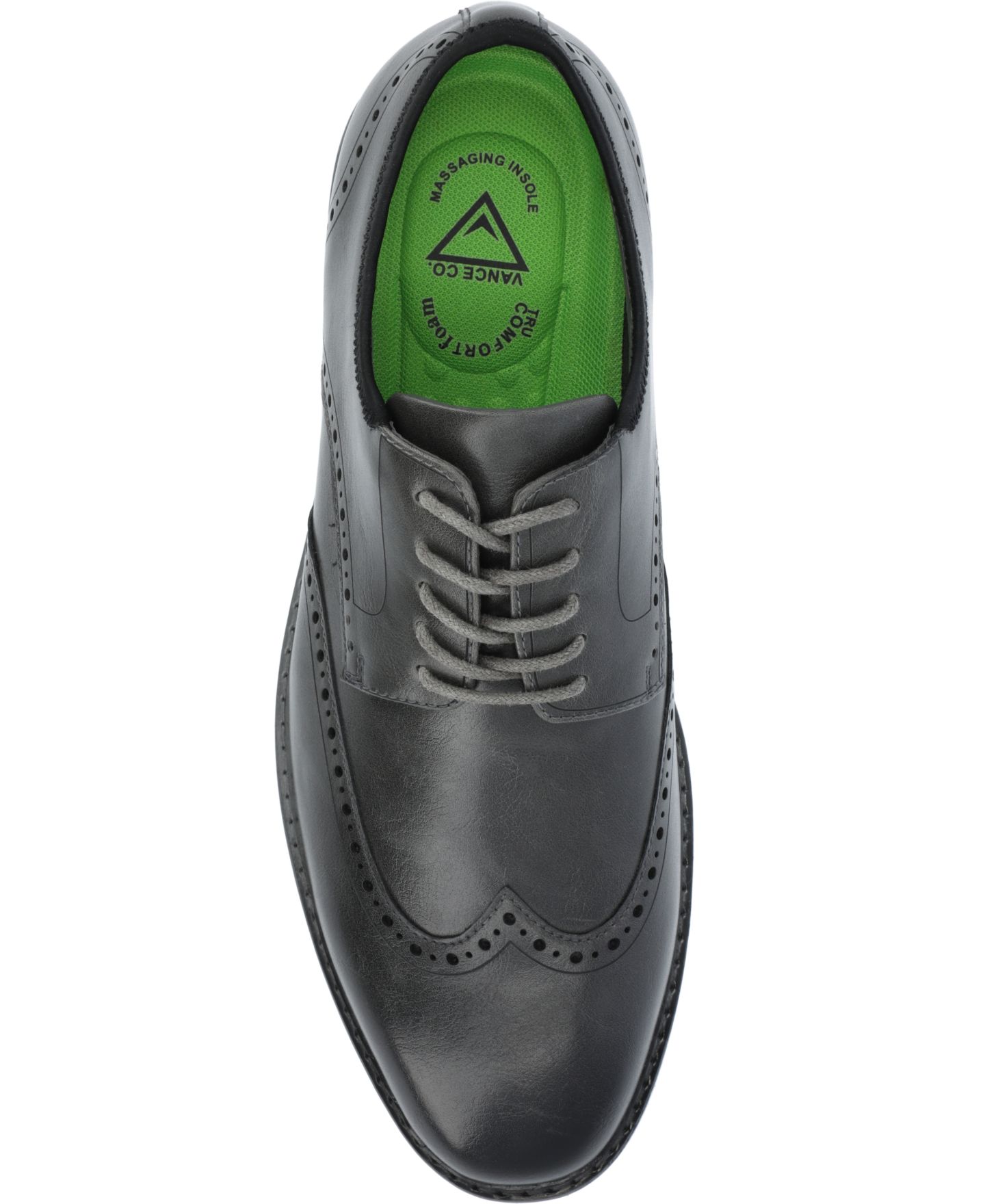 Мужские туфли Vance Co. Ozzy Wingtip Tru Comfort Foam Hybrid Dress Shoes, цвет: Угольный — фото 4